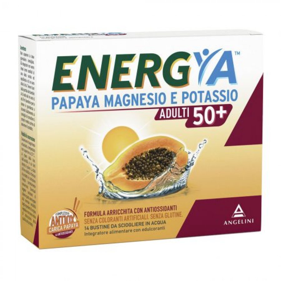 Energya Papaya Magnesio e Potassio Adulti 50+ Integratori Alimentari - 14 Bustine