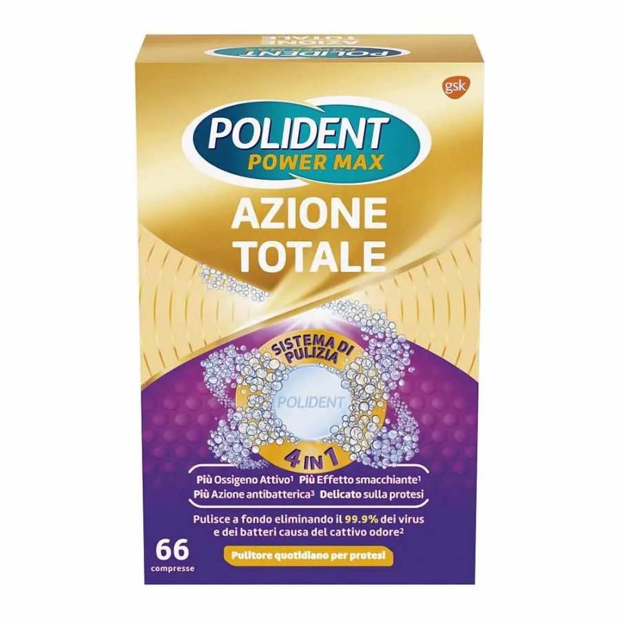 Polident Power Max Azione Totale, 66 Compresse