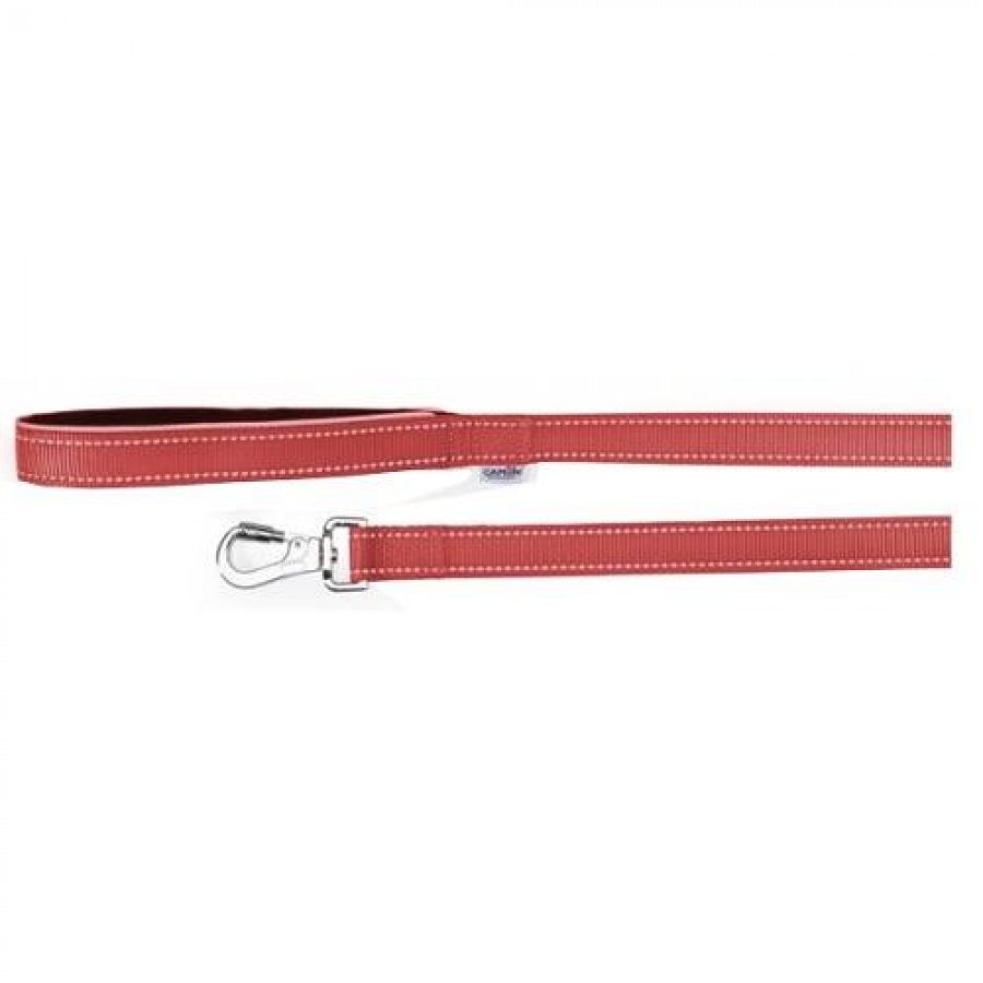 Guinzaglio Rosso 2,5x120cm con Maniglia in Neoprene e Cuciture Reflex - Per Passeggiate Sicure e Confortevoli