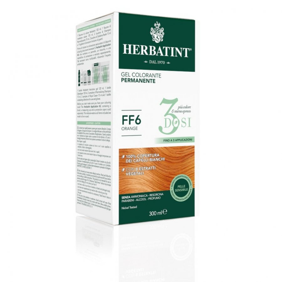 Herbatint - Tintura Capelli Gel Permanente FF6 Orange 300 ml - 3 dosi 
