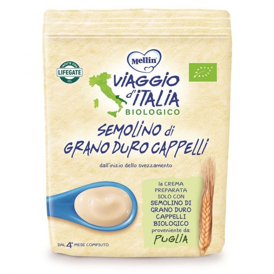 Mellin Viaggio Italia Semolino Bio 200g - Cereale per Svezzamento