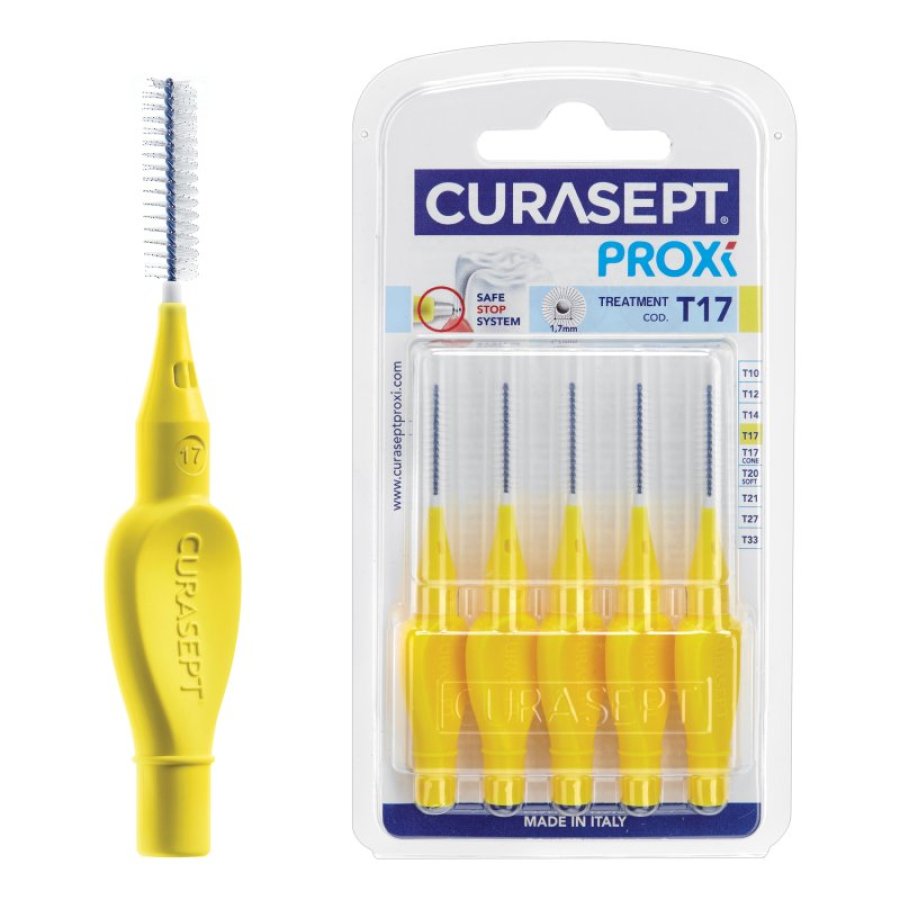 Curasept Proxi - Treatment T17 Scovolino Interdentale, 5 Scovolini Gialli