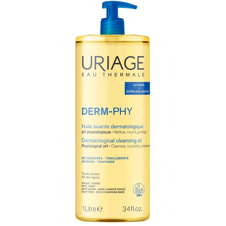 Uriage Derm-phy Huile Lavante Olio Detergente Corpo, 1 Litro