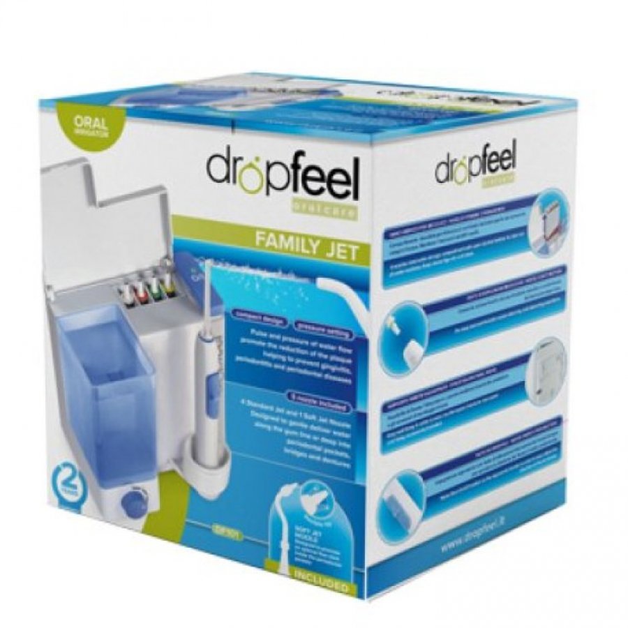 Dropfeel Idropulsore Family - Idropulsore Dentale per Famiglie con 5 Beccucci Inclusi