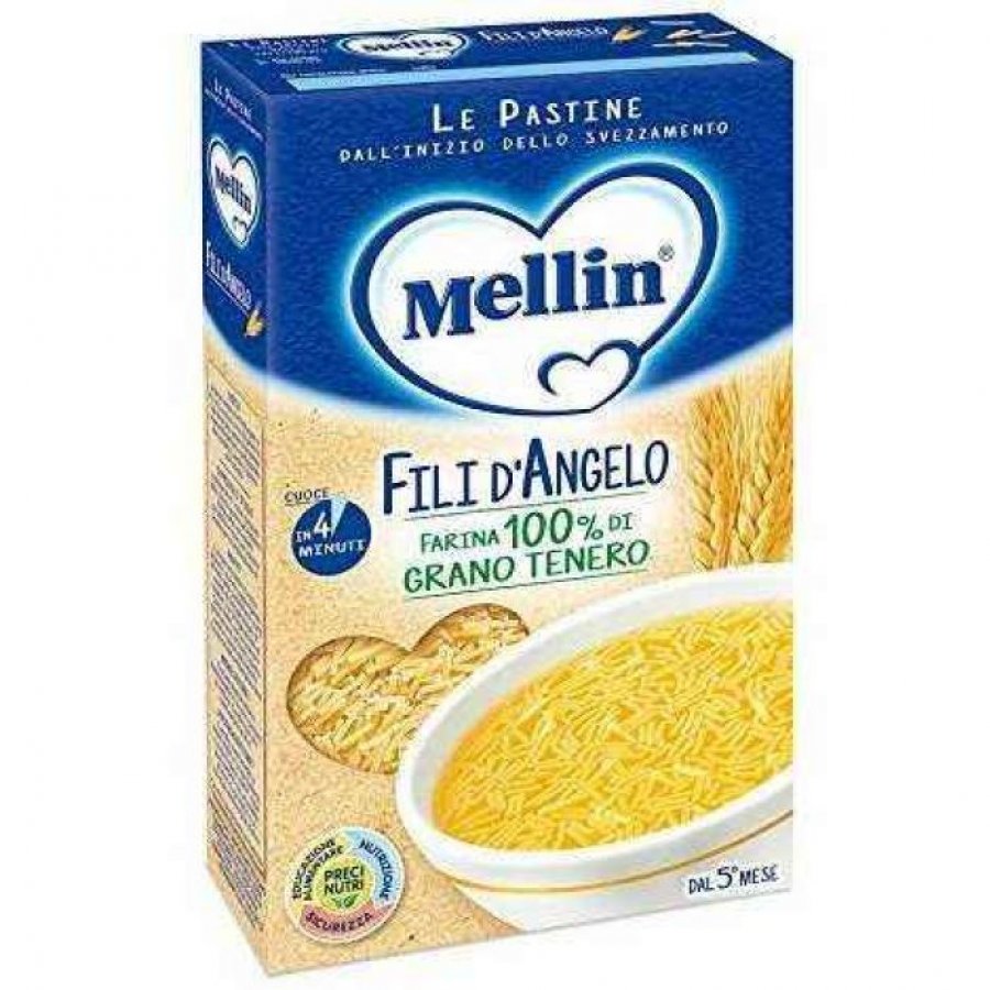 Mellin Pasta Fili D'Angelo 500g - Pastina per Bambini con Calcio e Vitamine B
