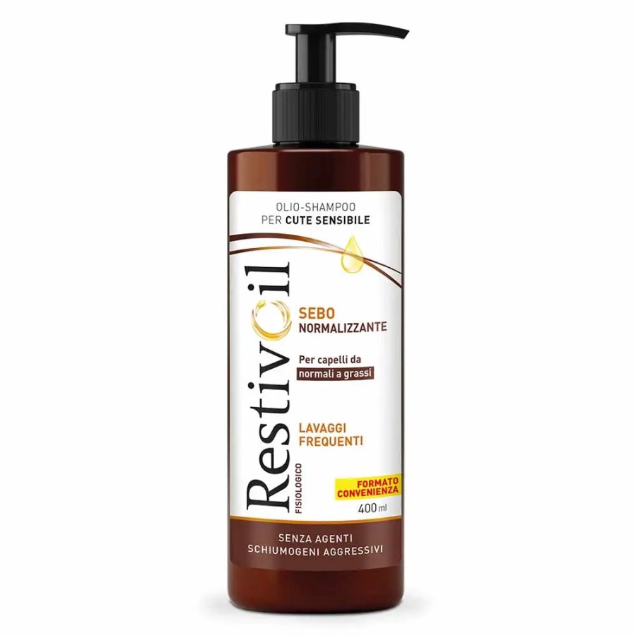 RestivOil Fisiologico, Sebonormalizzante Olio-Shampoo per Cute Sensibile, 400 ml