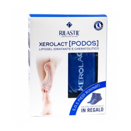 Rilastil Xerolact Podos Lipogel Idratante 100ml + Omaggio Calzini Antiscivolo