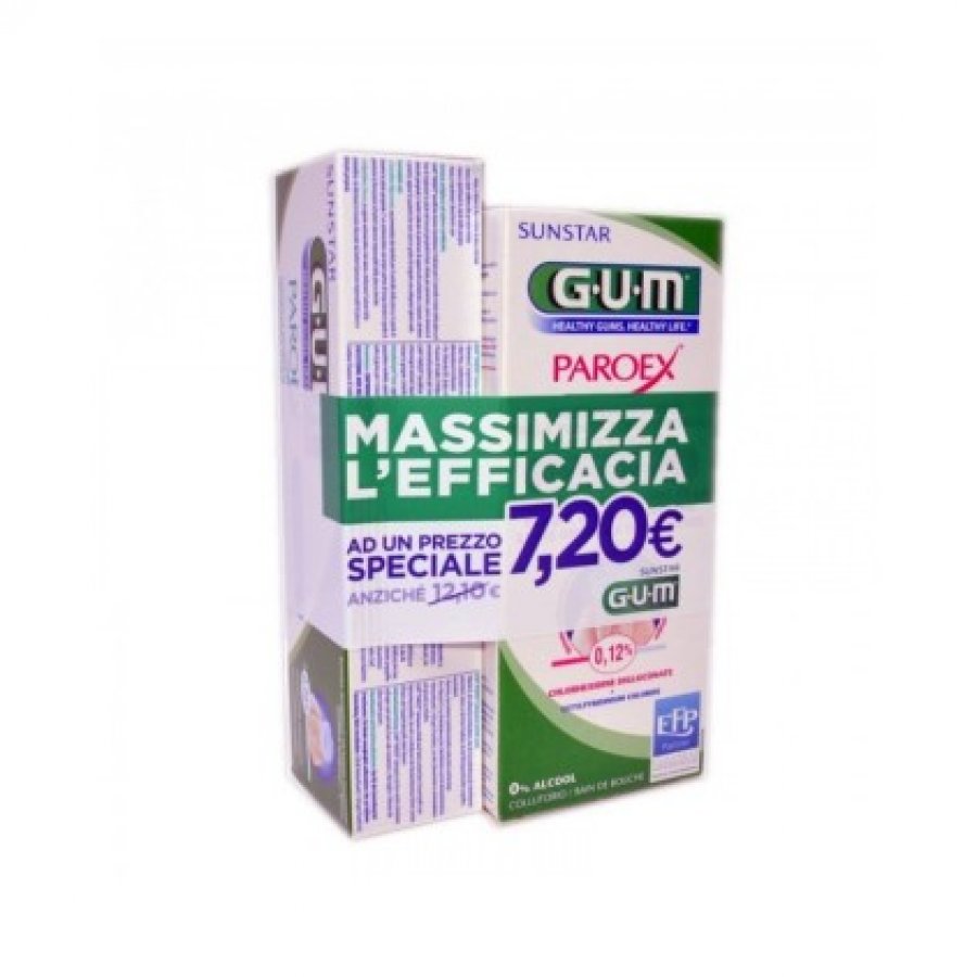 Gum Paroex Collutorio 0,12% 300ml + Dentifricio 75ml - Protezione Gengive e Igiene Orale Completa