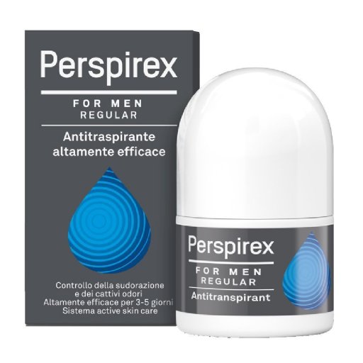 Perspirex For Men Regular Deodorante Uomo Antitraspirante Roll-On, 20 ml Perspirex For Men Regular Deodorante Uomo Antitraspirante Roll-On, 20 ml