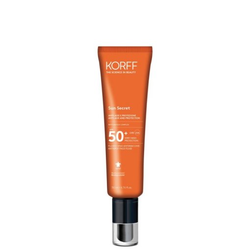 Korff Sun Secret Fluido Viso Antimacchie Spf50+ 50ml - Protezione Molto Alta, Antimacchie SPF 50+, Texture Morbida e Setosa