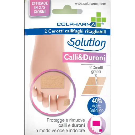 Solution Callifugo Ritagliabile, Solution, Cerotti Callifughi, 2 Pezzi, Rimozione Calli e Duroni