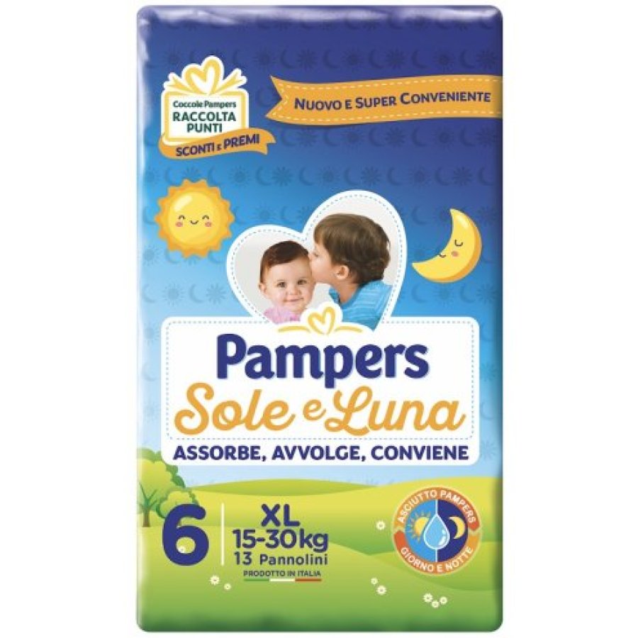 Pampers Sole e Luna XL Taglia 6, 13 pezzi