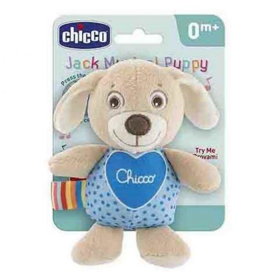 Chicco Gioco Jack Musical Puppy Baby Senses 0 Mesi+ - Il Peluche Musicale Portatile per Divertimento Ovunque