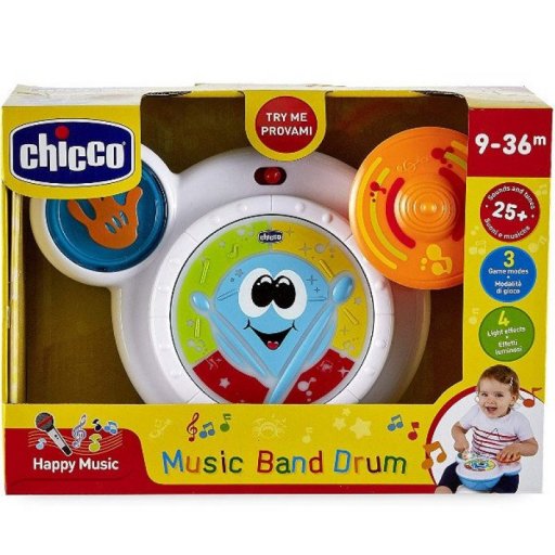 CH Gioco Music Band Drum Chicco, Tamburo Musicale Interattivo per Bambini 9-36 Mesi, 1 Pezzo