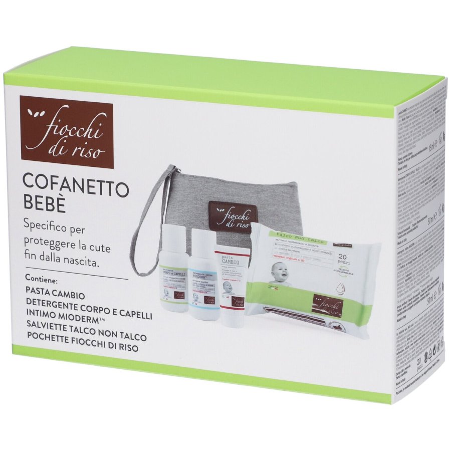 Fiocchi di Riso Cofanetto Bebè Fin dalla Nascita Kit Igiene e Protezione Neonato, 4 Prodotti Fiocchi di Riso Cofanetto Bebè Fin dalla Nascita Kit Igiene e Protezione Neonato, 4 Prodotti