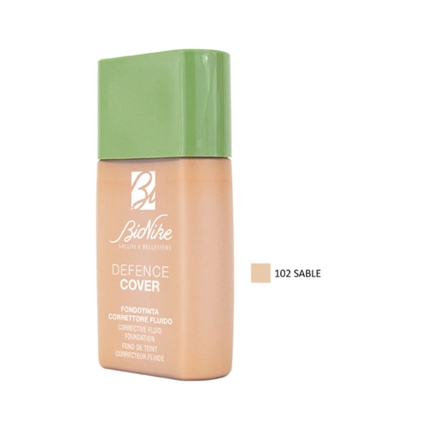 Bionike, Defence Cover Fondotinta Correttore Fluido 102 Sable SPF30, 40 ml