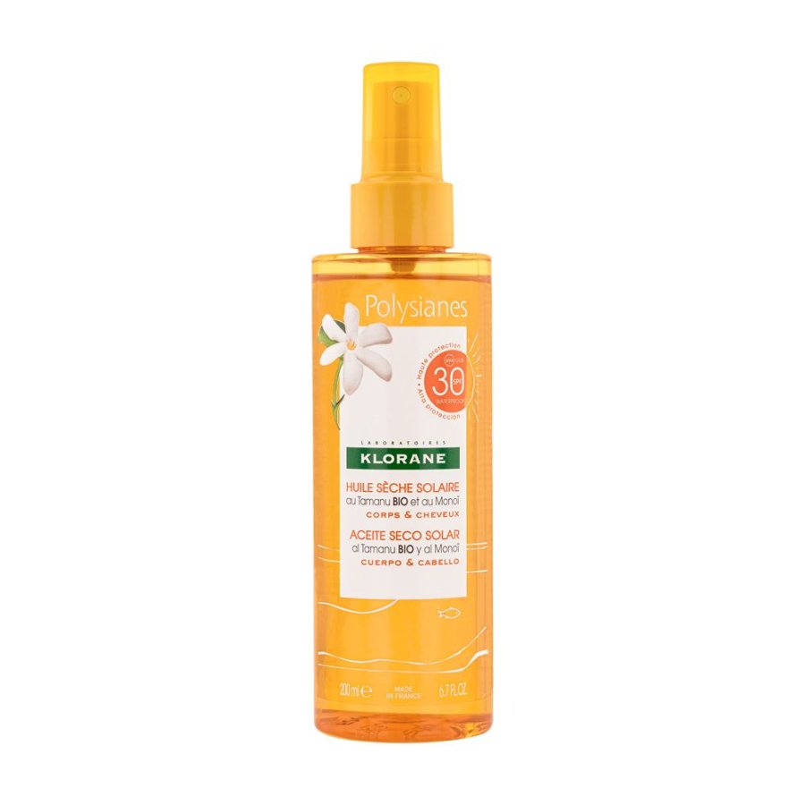 Klorane Olio Secco Solare SPF 30 200ml - Protezione Corpo e Capelli