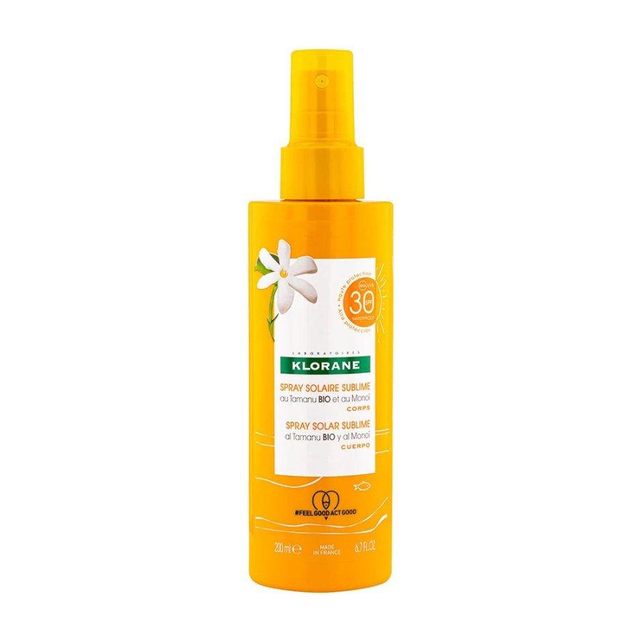 Klorane, Polysianes Spray Solare Sublime SPF30 Corpo, 200 ml