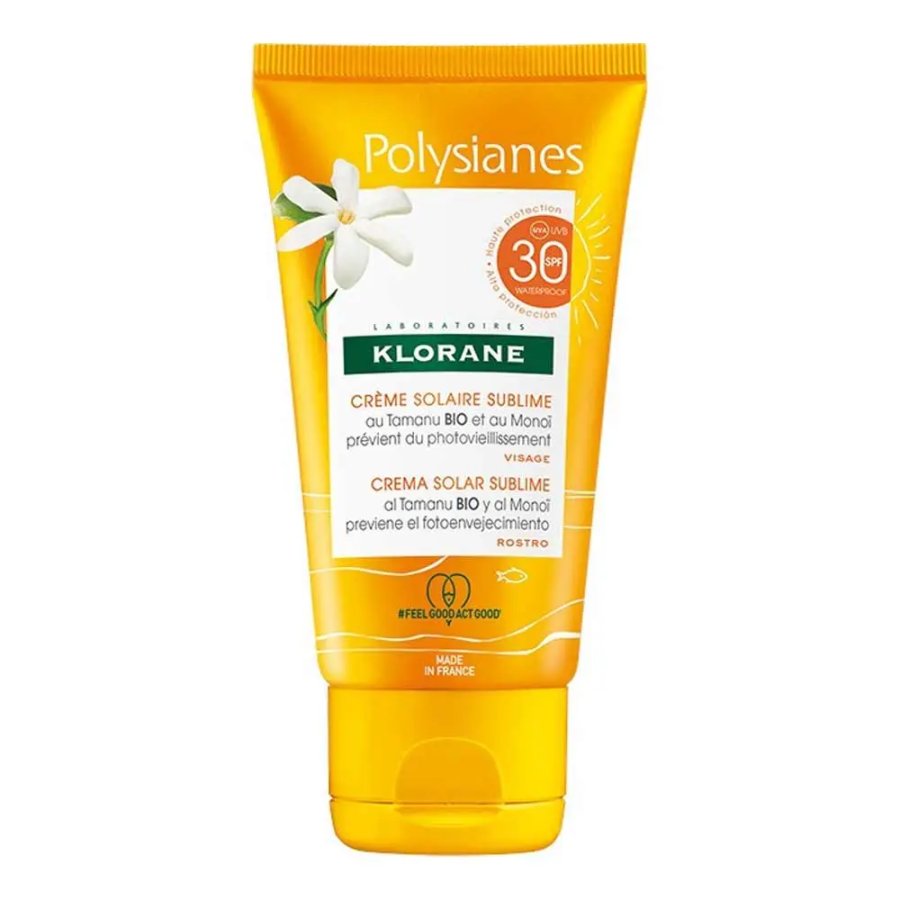 Klorane Polysianes Crema Solare Sublime SPF30 Viso, 50 ml