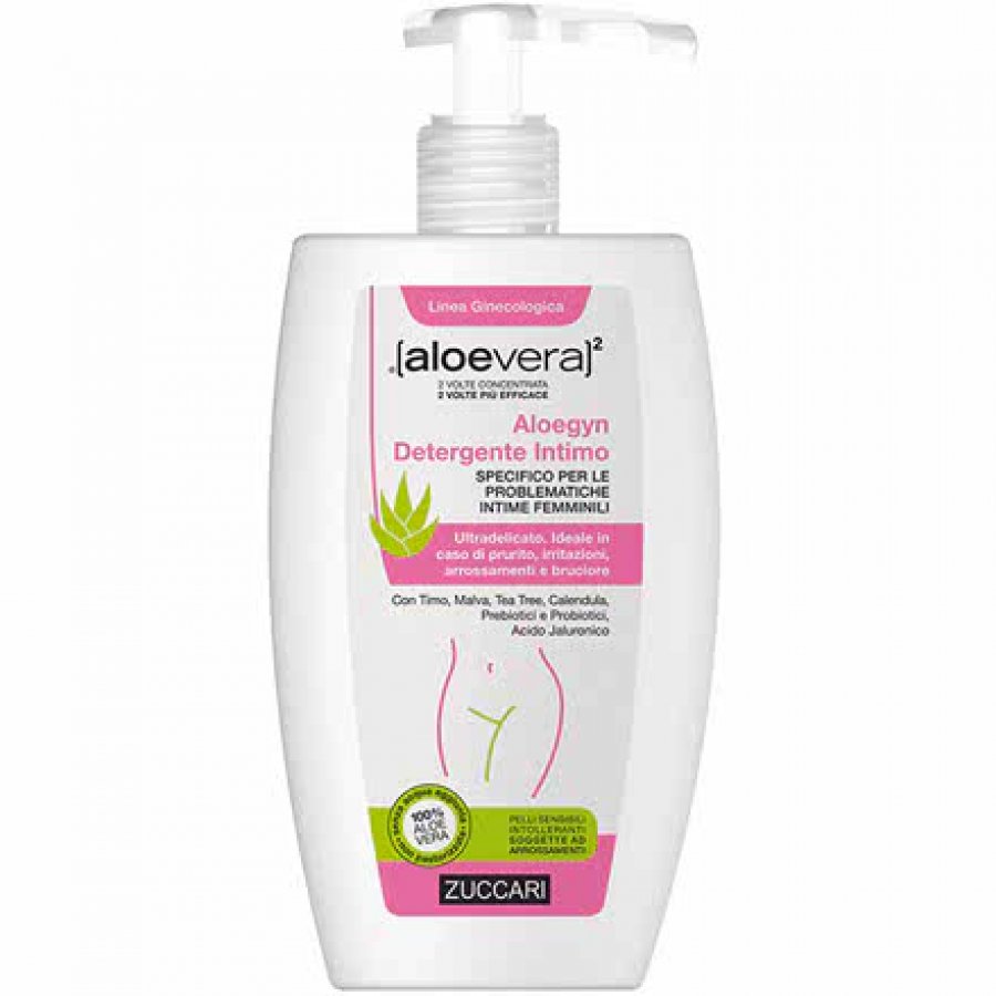 Zuccari - Aloevera2 Aloegyn Detergente Intimo 250 ml - Detergente Delicato all'Aloe Vera per l'Igiene Intima