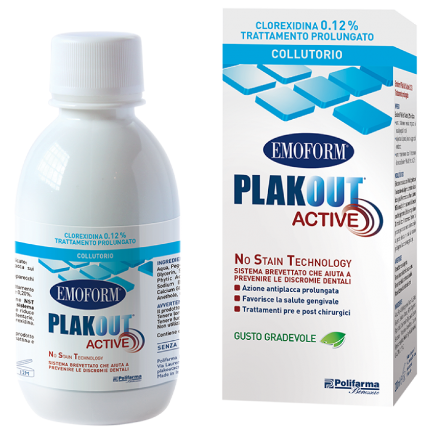 Emoform Plakout Active 0,12 Promo 200ml - No Alcool, Senza Glutine, Senza Parabeni