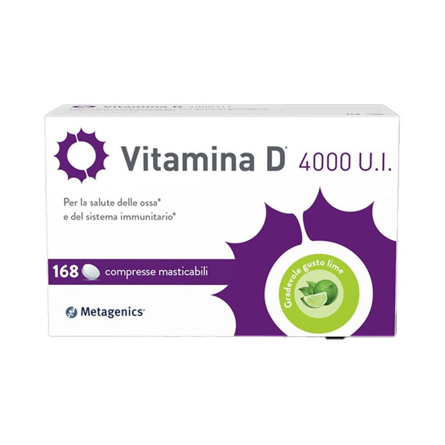 Metagenics, Vitamina D 4000 U.I., 168 Compresse Masticabili