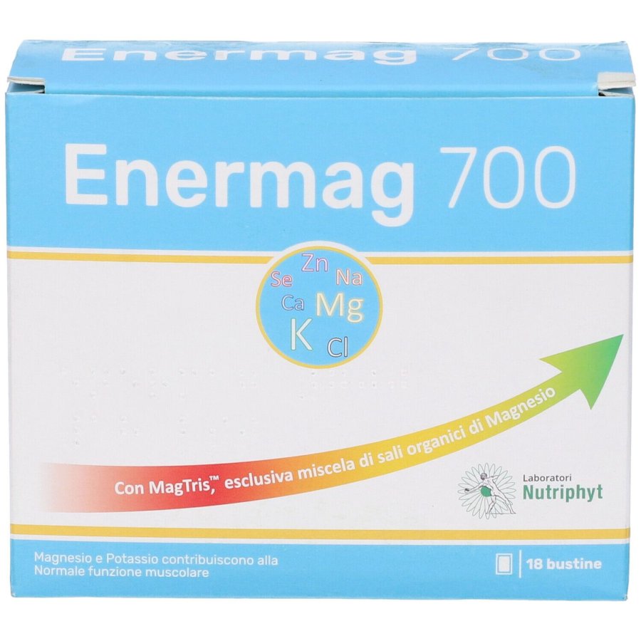Enermag 700 Integratore Magnesio, Potassio e Vitamine,18 Bustine Energetiche