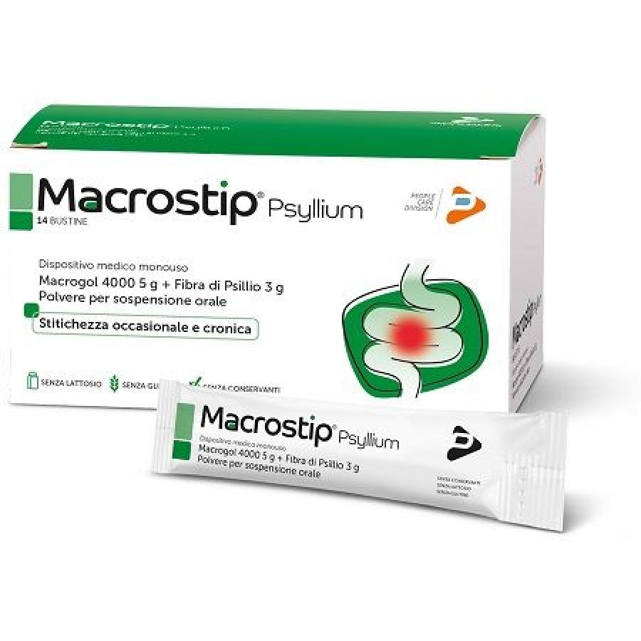 Pharma Line - Macrostip Psyllium 14 Bustine - Integratore Naturale per la Regolarità Intestinale