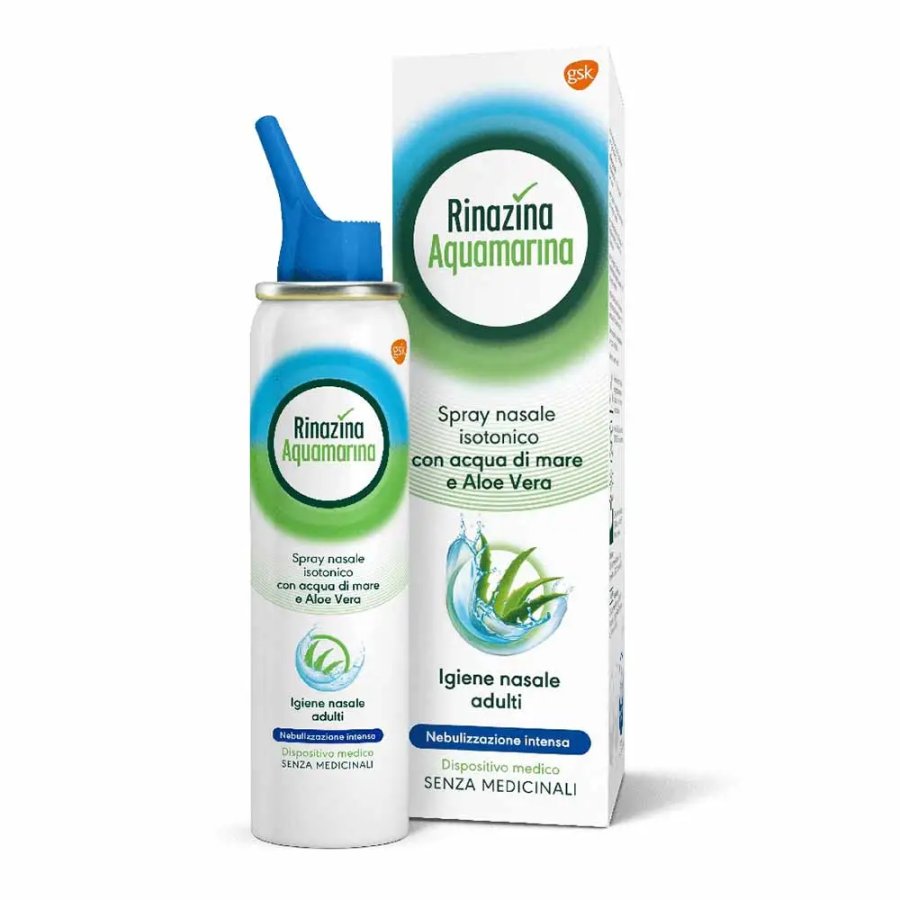 Rinazina Aquamarina Spray Nasale Isotonico Intenso, 100 ml Rinazina Aquamarina Spray Nasale Isotonico Intenso, 100 ml