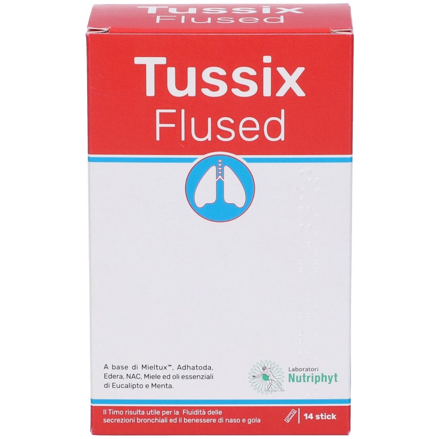 Tussix Flused 14 Stick Orali, Integratore Naturale per Tosse e Vie Respiratorie