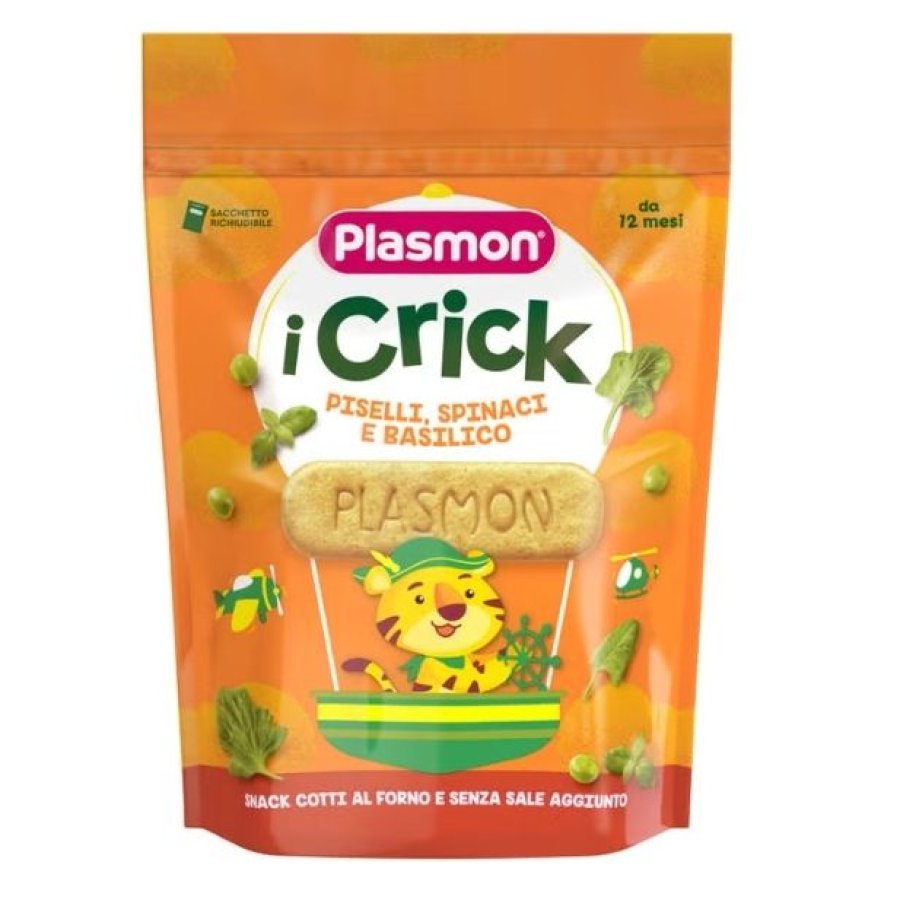 Plasmon i Crick Snack Piselli Spinaci Basilico, 100 g