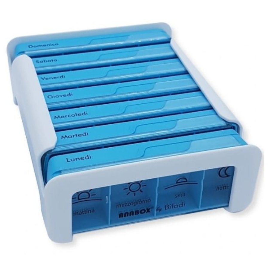 Anabox Portapillole 7 Giorni Compact Blu Settimanale, 1 pezzo