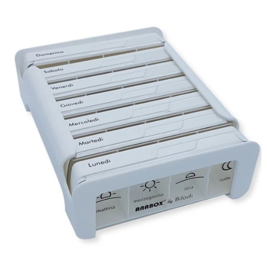 Anabox Portapillole 7 Giorni Compact Bianco Settimanale, 1 pezzo