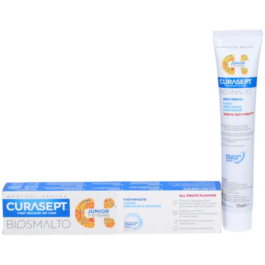 Curasept Biosmalto Dentifricio Junior Carie Abrasione & Erosione, 75ml
