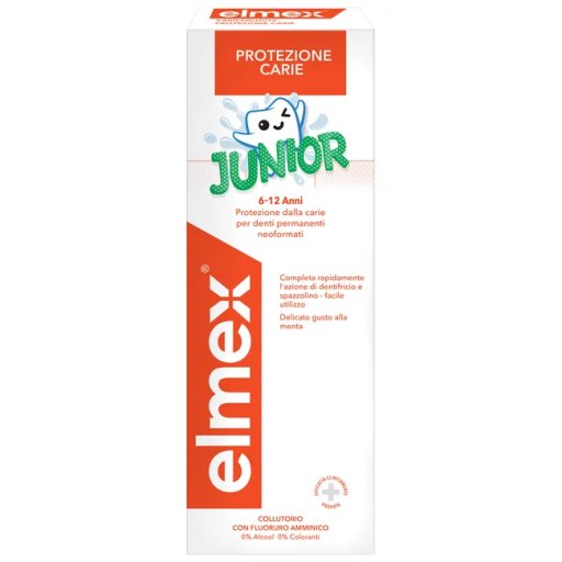 Elmex Collutorio Junior 400ml – Protezione Carie Bambini 6-12 Anni con Fluoro