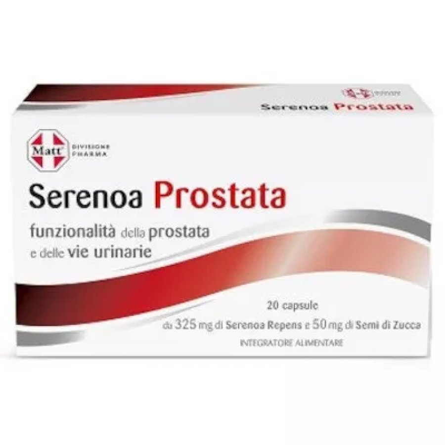 Matt Pharma Serenoa Prostata 20 Capsule - Integratore alimentare a base di Serenoa repens, semi di zucca e zinco