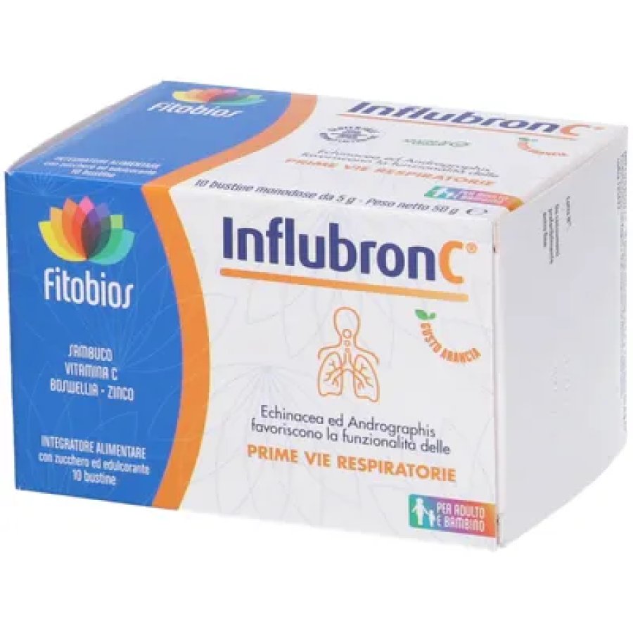 Influbron C 10 Bustine - Integratore per il Benessere delle Vie Respiratorie