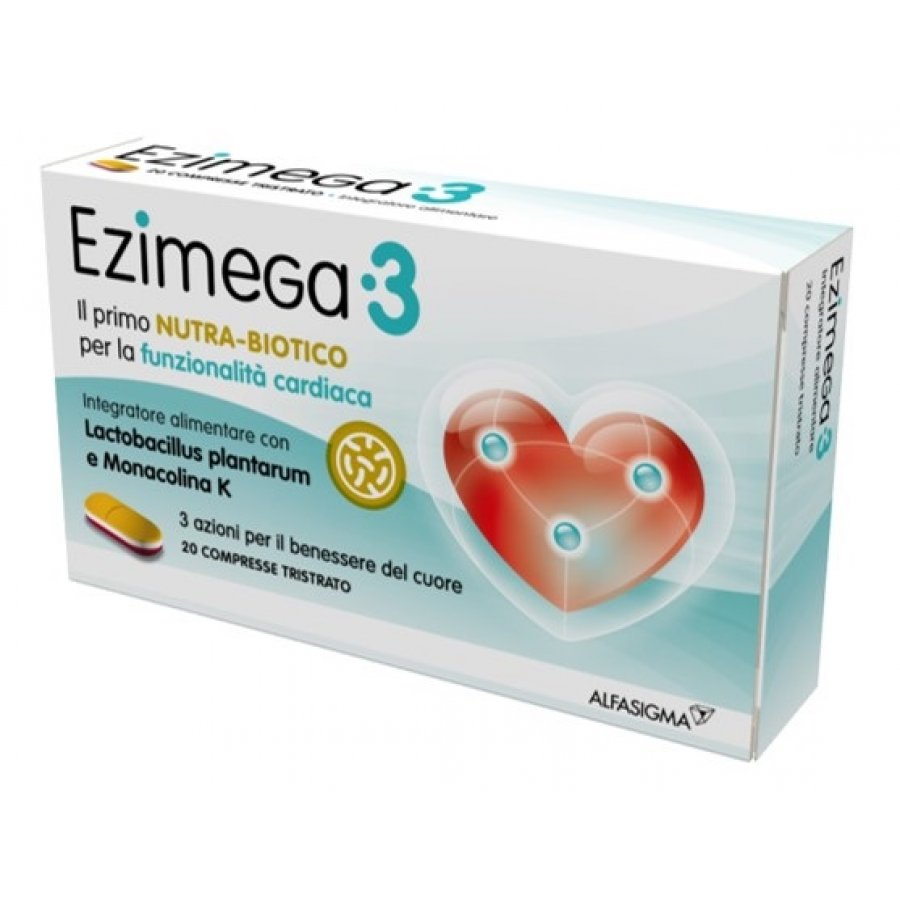 Alfasigma Ezimega 3 – Integratore per la Funzione Cardiovascolare - 20 Compresse