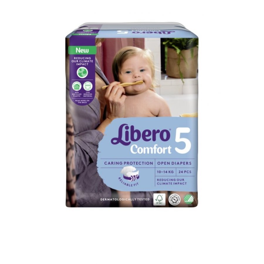 Libero Comfort 5 Pannolino Bambino Taglia 10-14kg 24 Pezzi - Traspiranti e Super Assorbenti