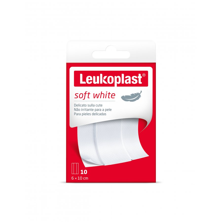 Leukoplast Soft White Cerotti 1mx6cm 10 Pezzi - Protezione Delicata per Pelli Sensibili