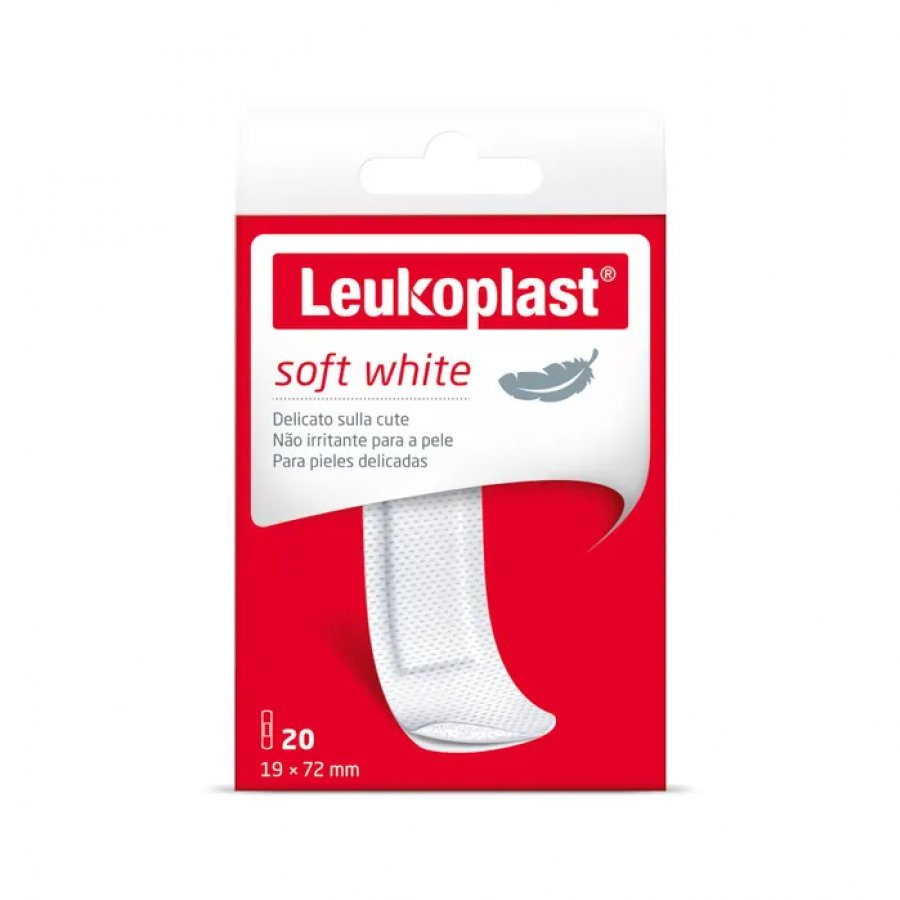 Leukoplast Soft White 19x72cm 20 Pezzi - Nastro Adesivo Morbido per Fissaggio Ferite