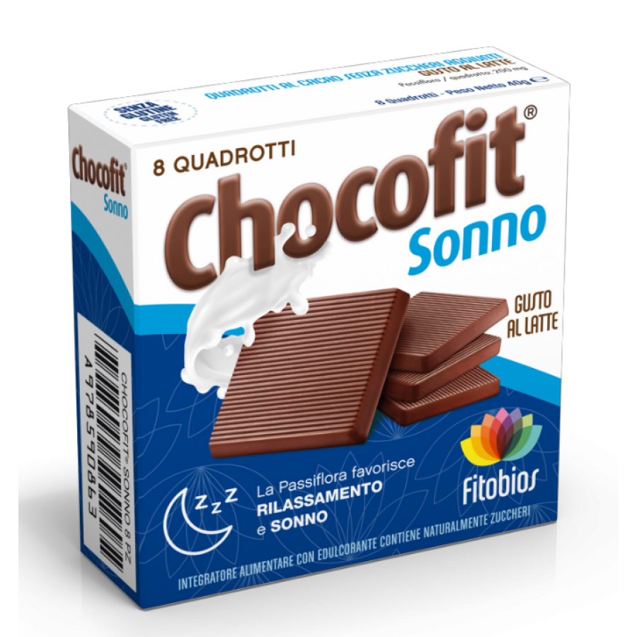 Chocofit Sonno 8 Cioccolatini da 5g - Cioccolato Funzionale per il Relax e il Sonno