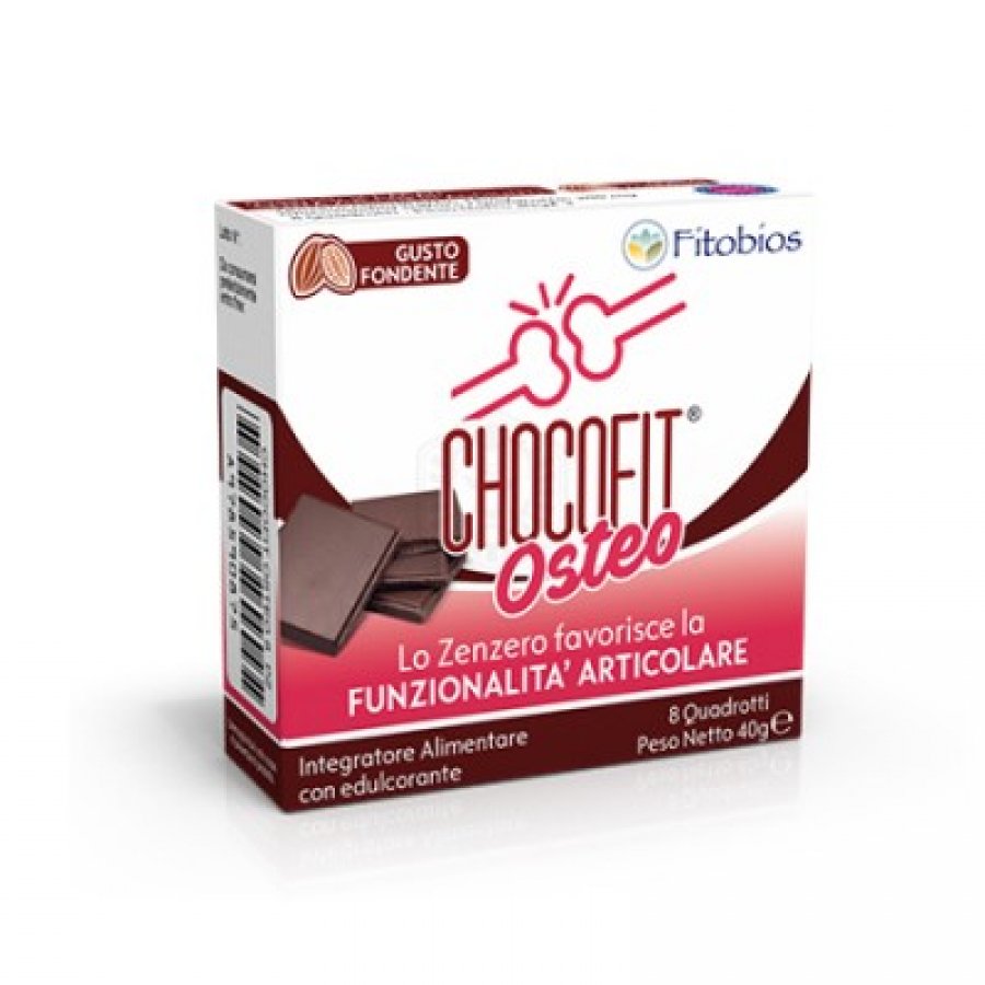 Chocofit Osteo 8 Cioccolatini da 5g - Integratore di Calcio e Vitamina D in Deliziosi Cioccolatini