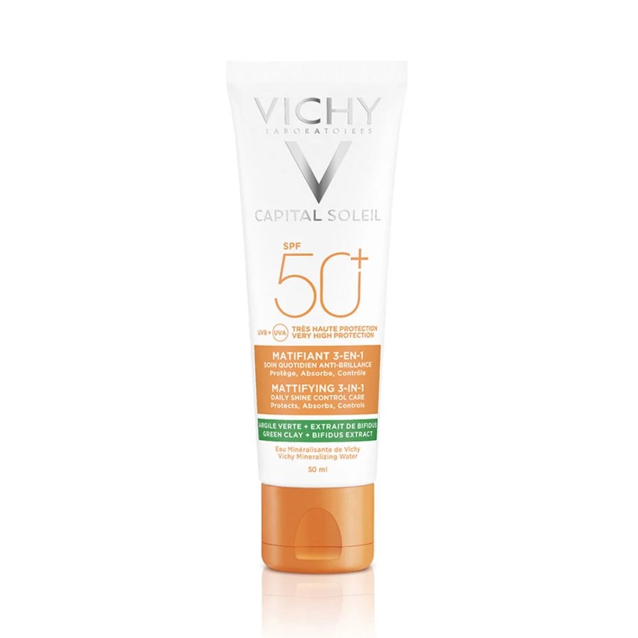 Vichy Capital Soleil Trattamento Opacizzante 3 in 1 Effetto MAT SPF50+, 50 ml
