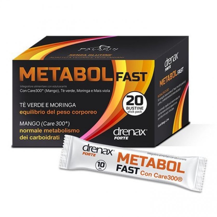 Drenax Metabol Fast 20 Stick Pack - Integratore per il Metabolismo