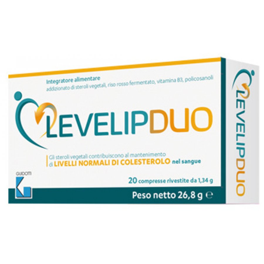 LevelipDuo 20 Compresse - Integratore Alimentare con Riso Rosso, Niacina e Policosanoli