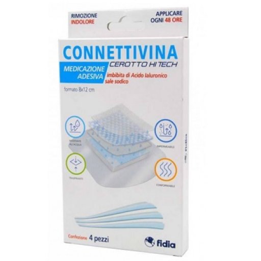 Connettivina - Cerotto Hitech 8x12cm 4 Pezzi - Trattamento per Ferite e Abrasioni