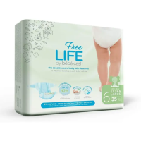 Freelife Bebe Cash Pannolini Taglia 6 Extra Large, 35 Pezzi, 18kg+, Traspirante e Confortevole