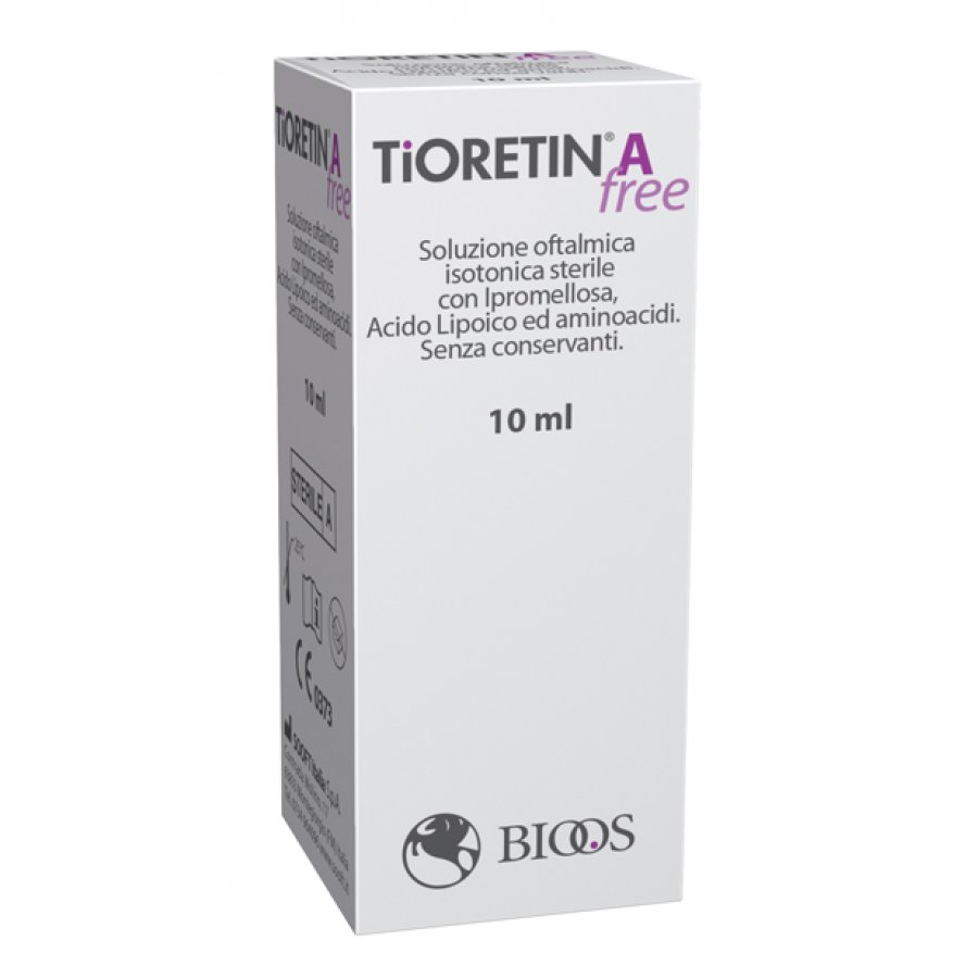 Tioretin A Free - Soluzione Oftalmica 10ml, Lubrificante Oculare Senza Conservanti