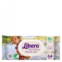 Libero Wet Wipes 64 Salviette Detergenti ed Idratanti Monouso Senza Alcool